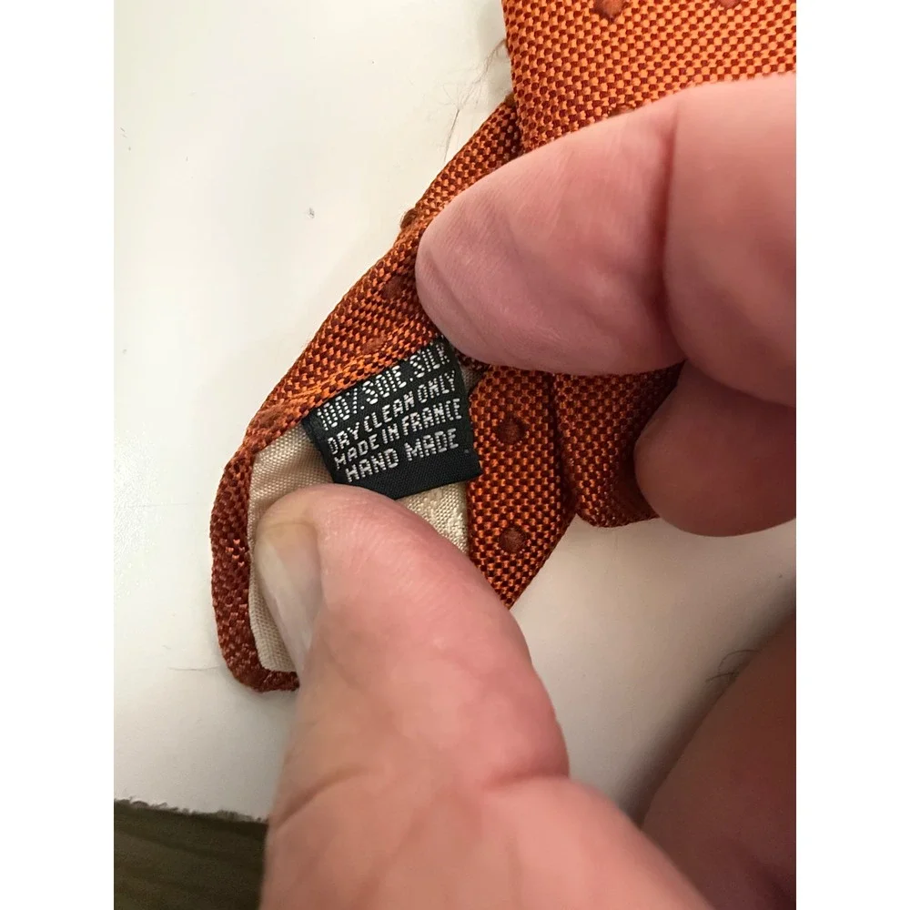 Pierre‎ Balmain Paris Silk Dotted Necktie Hand Made Made in France